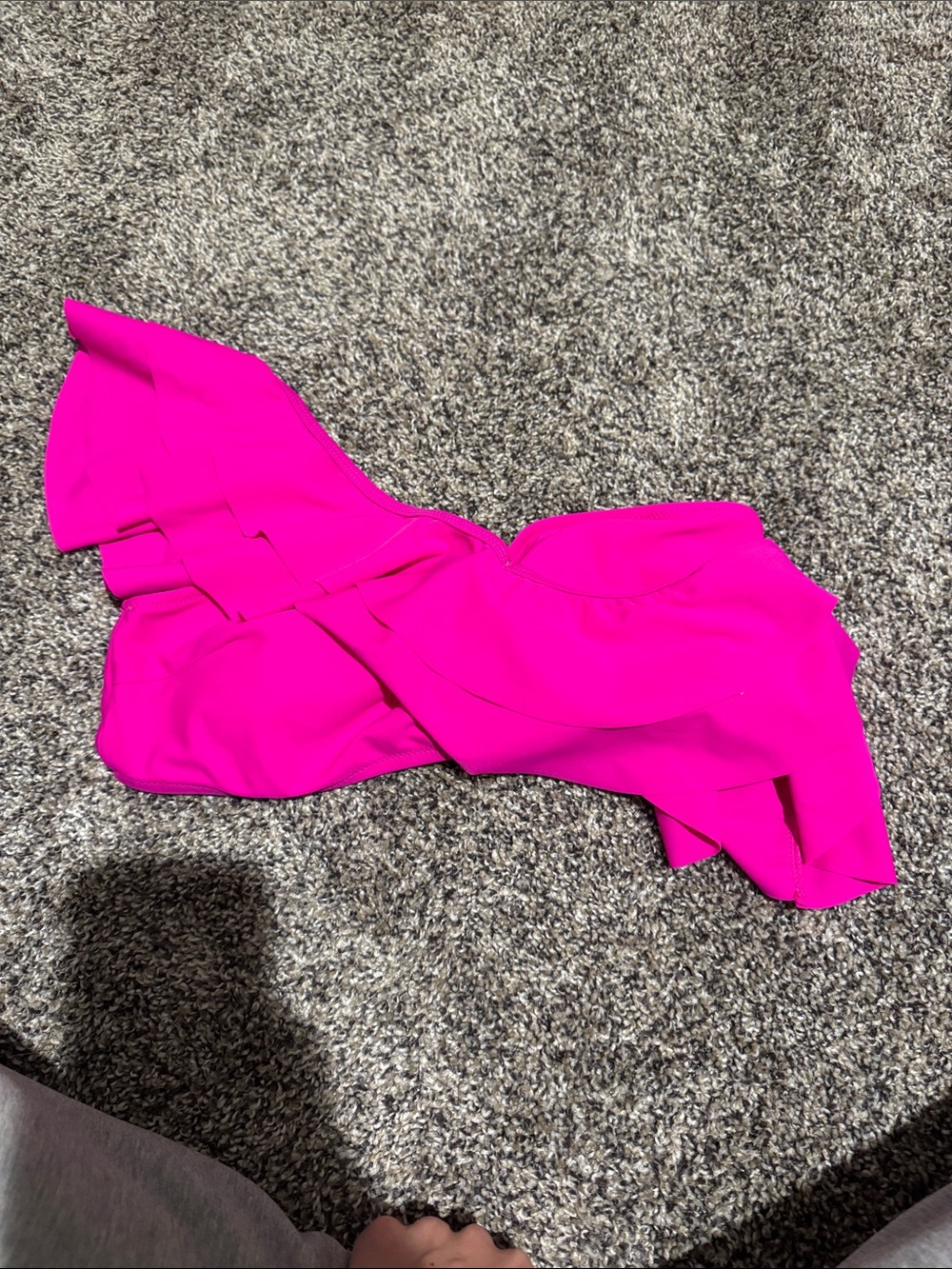 Hot Pink Ruffle bikini Top